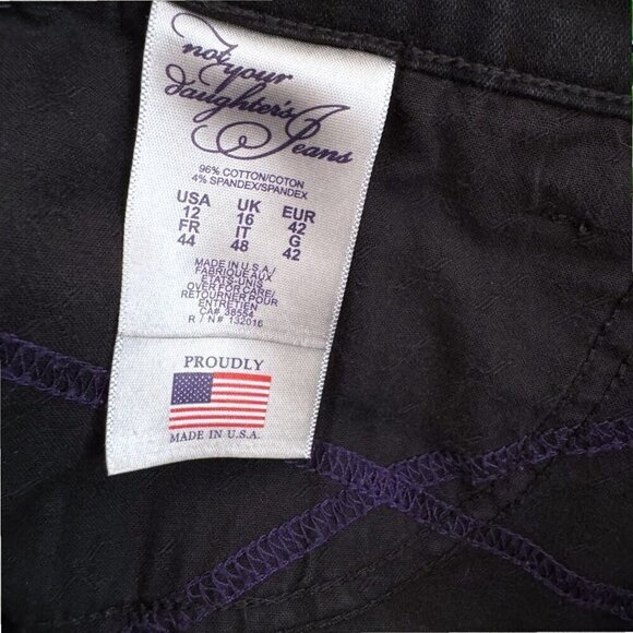 NYDJ Not Your Daughter's Jeans Black Stretch Denim Pants 12 - Picture 6 of 8